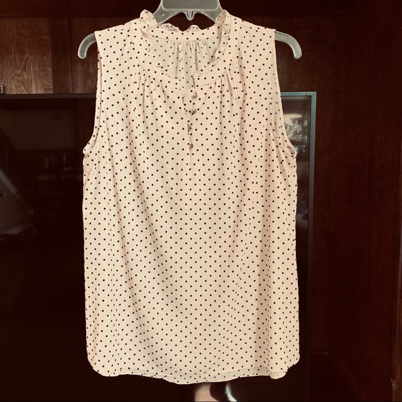 Polka dot off white blouse, size L - Picture 1 of 7